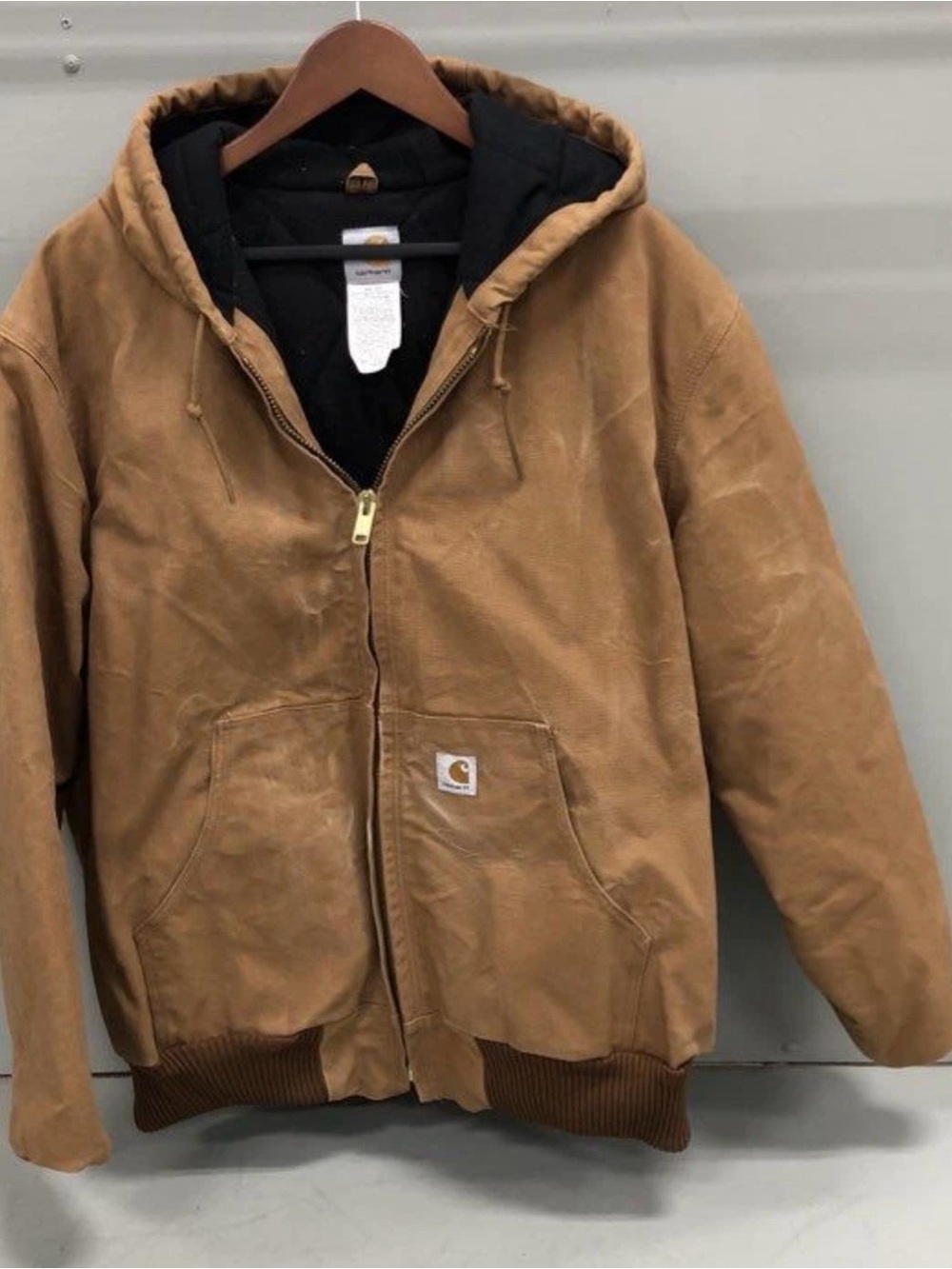 Carhartt Tan Hooded Work Jacket made in the 🇺🇸